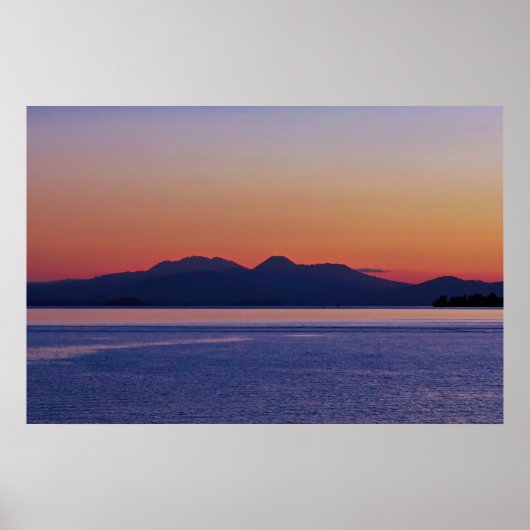 Poster Couché de soleil de Taupo (Devant)