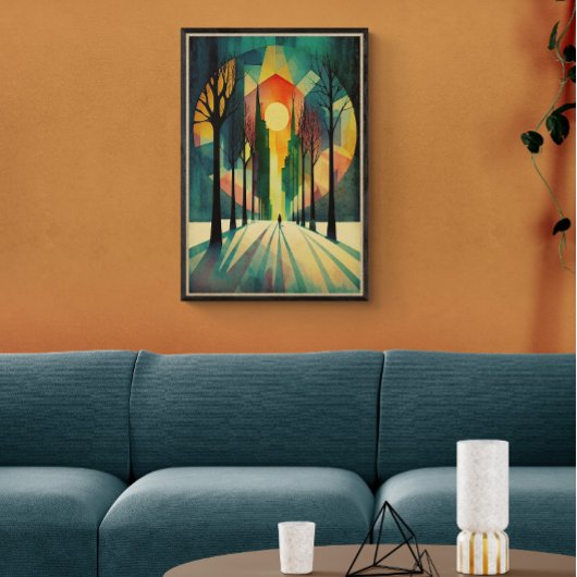 Poster Couche de soleil géométrique Abstraite | Ombres lo