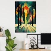 Poster Couche de soleil géométrique Abstraite | Ombres lo (Bureau à domicile)