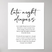 Poster Couche pour bébé de nuit en écriture simple modern (Devant)