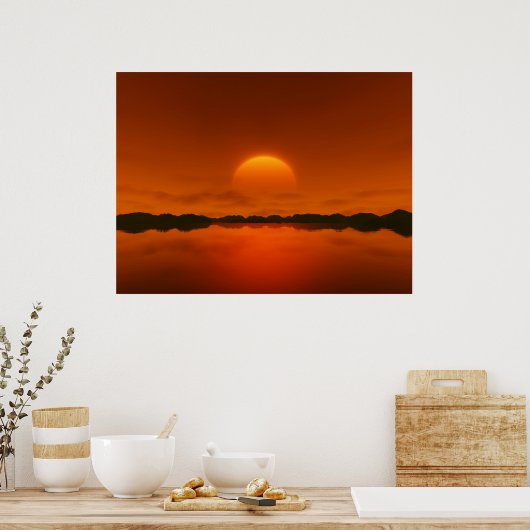 Poster coucher de soleil (Cuisine)