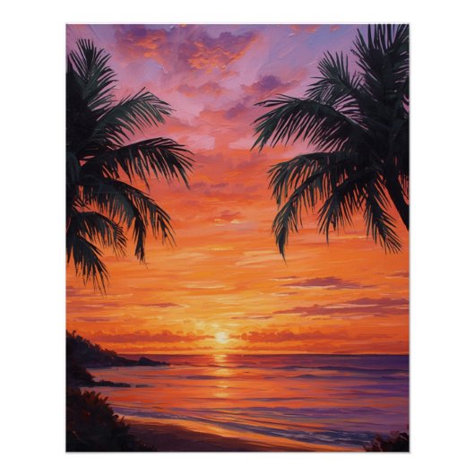 Poster Coucher de soleil (Devant)