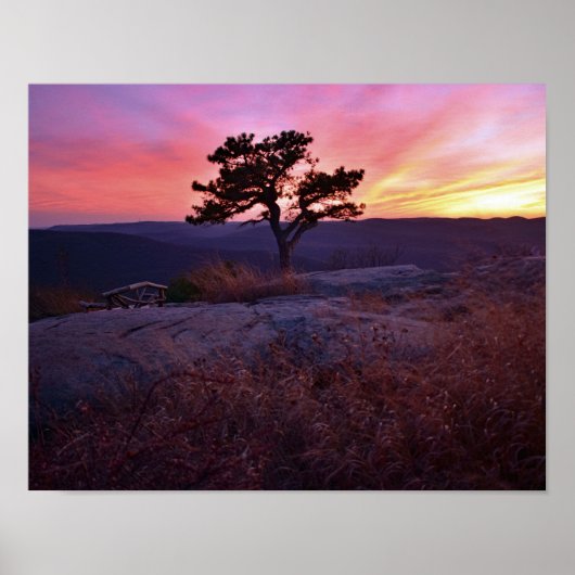 Poster Coucher de soleil à Bear Mountain NY (Devant)