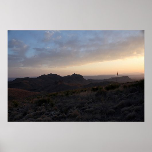Poster Coucher de soleil à Big Bend 24x16 (Devant)