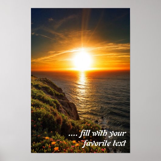 Poster Coucher de soleil à Cabo de Roca (Devant)