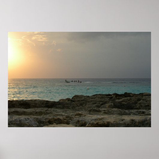 Poster Coucher de soleil à Cozumel (Devant)