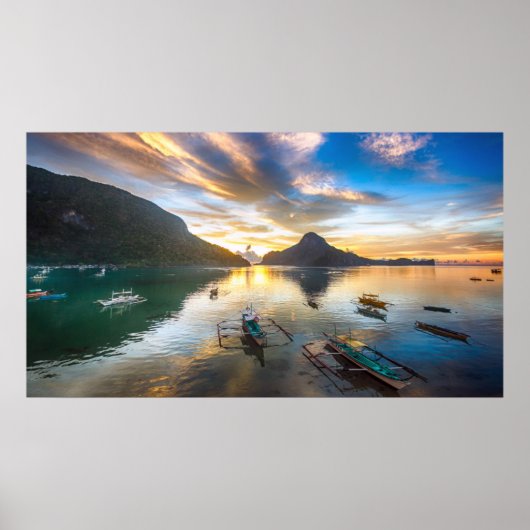 Poster Coucher de soleil à El Nido (Devant)