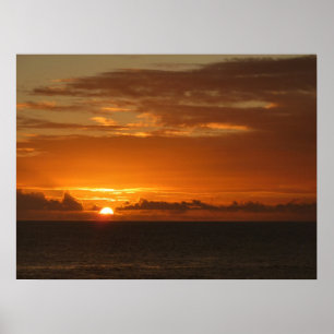 Poster Coucher de soleil à la mer I Paysage marin coloré 
