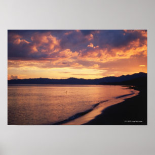 Poster Coucher de soleil à la plage