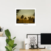 Poster Coucher de soleil à la plage d'Hapuna, Hawaï (Bureau à domicile)