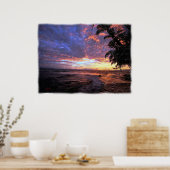 Poster Coucher de soleil à la plage...Poster et imprimer. (Cuisine)