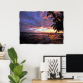 Poster Coucher de soleil à la plage...Poster et imprimer. (Bureau à domicile)