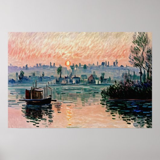 Poster Coucher de soleil à Lavacourt (1) Une soirée tranq (Devant)