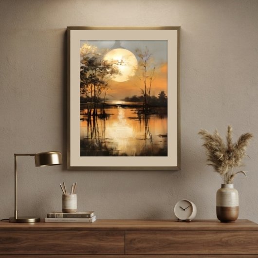 Poster Coucher de soleil à l'heure dorée
