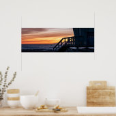 Poster Coucher de soleil à l'heure du crépuscule doré - V (Cuisine)