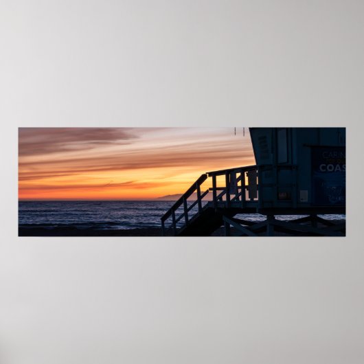 Poster Coucher de soleil à l'heure du crépuscule doré - V (Devant)