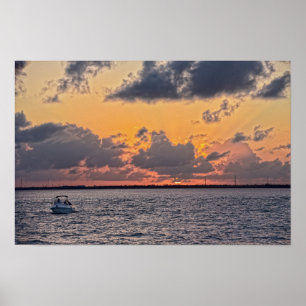 Poster Coucher de soleil à Marathon dans les Keys de Flor