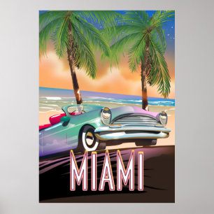 Poster Coucher de soleil à Miami