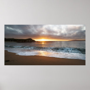 Poster Coucher de soleil à Monterey, la côte Pacifique de