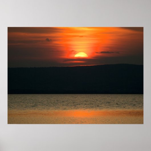 Poster Coucher de soleil à Neusiedlersee (Devant)