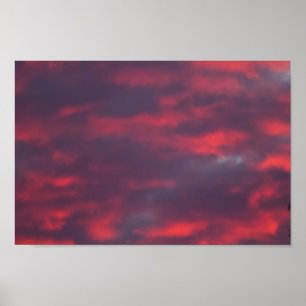 Poster Coucher de soleil à nuages rouges, Ohio
