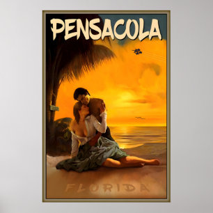 Poster Coucher de soleil à Pensacola Comté d'Escambia Flo