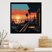 POSTER COUCHER DE SOLEIL À PÈRE NOËL MONICA #1 (Cuisine)