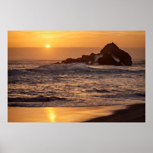 Poster Coucher de soleil à Pfeiffer Beach (Devant)