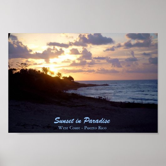 Poster Coucher de soleil à Porto Rico (Devant)