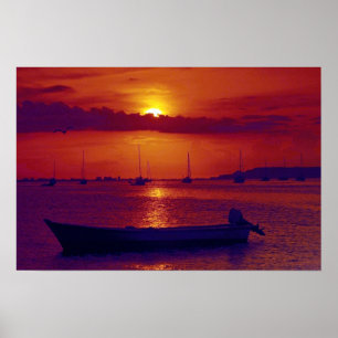 Poster Coucher de soleil à Puerto la Cruz, Venezuela