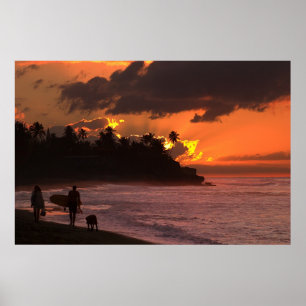 Poster Coucher de soleil à Rincon, Porto Rico
