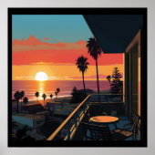 POSTER COUCHER DE SOLEIL À SANTA MONICA #1 (Devant)