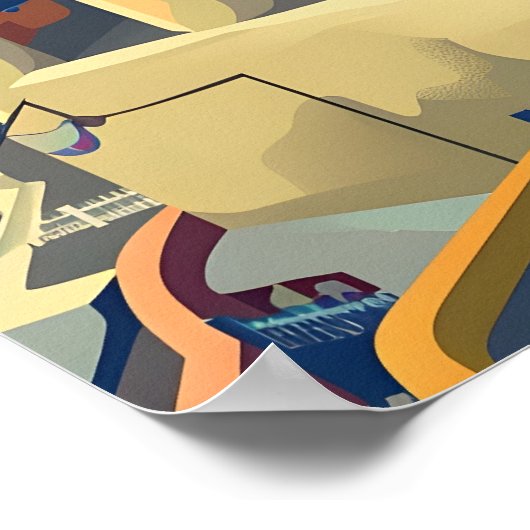 Poster coucher de soleil à Santorin (Coin)