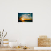 Poster coucher de soleil à Santorin, Grèce (Cuisine)