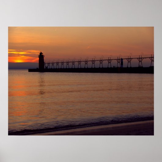 Poster Coucher de soleil à South Haven (Devant)