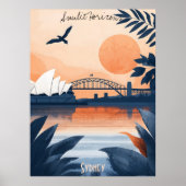 Poster Coucher de soleil à Sydney - Opéra et Harbour Brid (Devant)