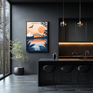 Poster Coucher de soleil à Sydney - Opéra et Harbour Brid