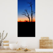 Poster Coucher de soleil à travers les arbres (Cuisine)