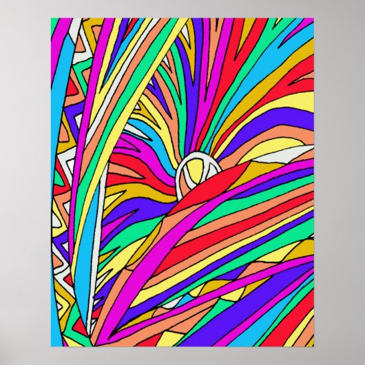 Poster Coucher de soleil Abstrait (Devant)