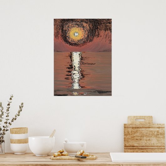 Poster Coucher de soleil Abstrait (Cuisine)