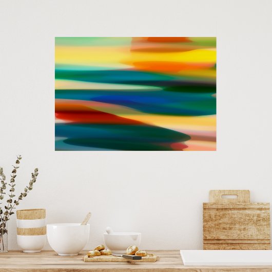 Poster Coucher de soleil Abstrait (Cuisine)