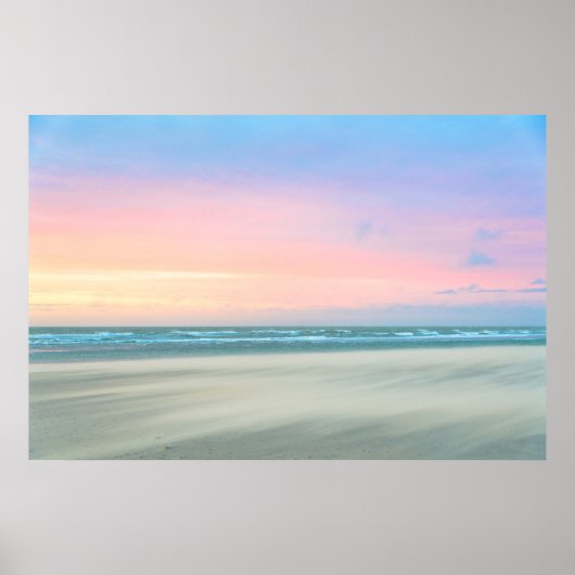 Poster Coucher de soleil abstrait à la plage de La Haye (Devant)