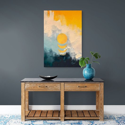 Poster Coucher de soleil abstrait – Calme doré sur les ho