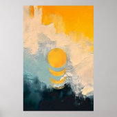 Poster Coucher de soleil abstrait – Calme doré sur les ho (Devant)