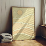 Poster Coucher de soleil Abstrait dans les montagnes rétr<br><div class="desc">Un paysage abstrait de montagnes au coucher du soleil,  avec des vibes rétro et des couleurs sépia vintages.</div>