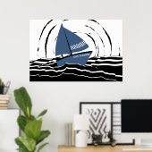 Poster Coucher De Soleil Abstrait La Mer Ose Rêver! (Bureau à domicile)