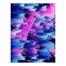 Coucher de soleil abstrait paysage Glitch