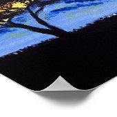 Poster Coucher de soleil africain Safari animal Silhouett (Coin)