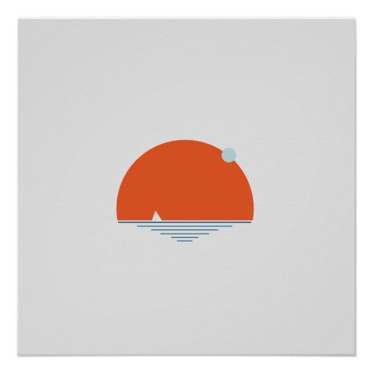 Poster Coucher de soleil au bord de la mer (Devant)