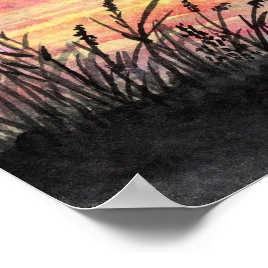 Poster Coucher de soleil au bord du lac (Coin)